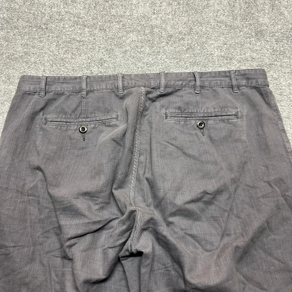 Flint And Tinder Pants Mens 42 Gray Linen Blend Straight Fit Chino Casual